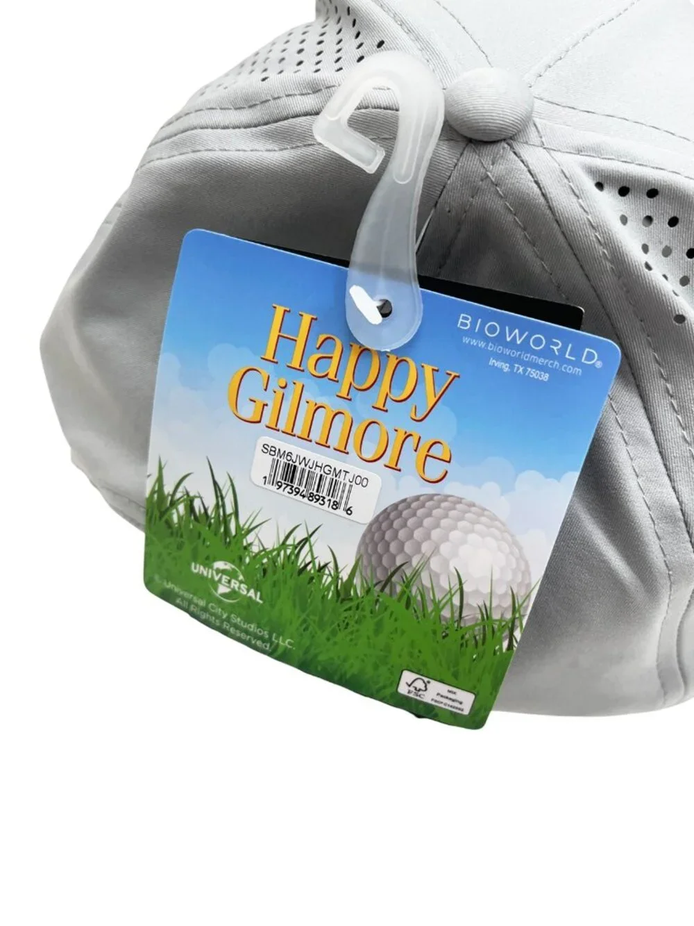 Happy Gilmore Just Tap It In Golf Hat Light Gray NWT